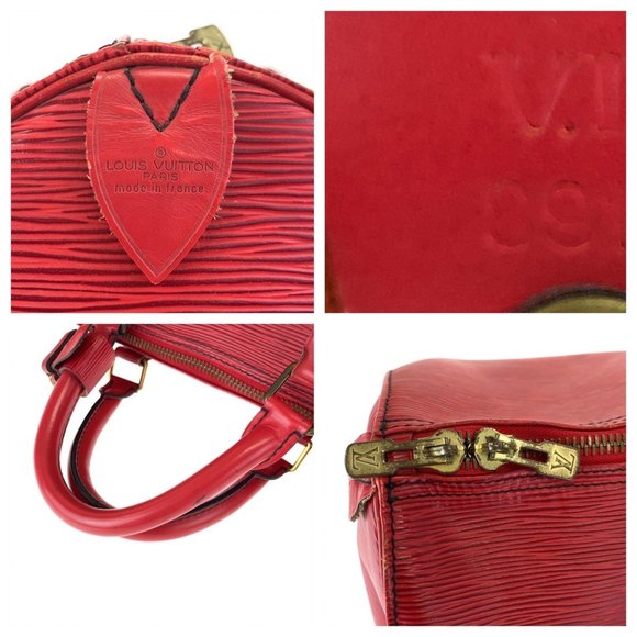 LOUIS VUITTON Epi Keepall 55 Red Gold Hardware Leather M42957 Travel Boston Bag - Picture 5 of 10
